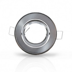 SUPPORT DE SPOT ROND ORIENTABLE ARGENT