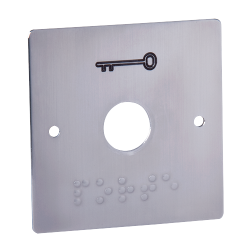 PLAQUE INOX POUR BOUTON POUSSOIR AVEC MARQUAGE BRAILLE