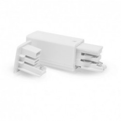 CONNECTEUR D'ALIMENTATION TRIPHASE POUR RAIL DE SPOT BLANC