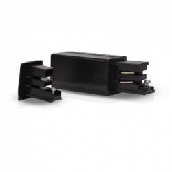 CONNECTEUR D'ALIMENTATION GAUCHE TRIPHASE POUR RAIL DE SPOT NOIR