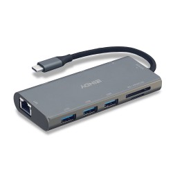 MINI DOCK USB C 3.1 VERS HDMI/VGA/USB 3.1/RJ45/SD/MICRO SD/AUDIO