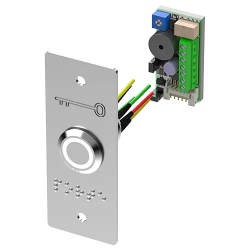BOUTON POUSSOIR OUVRE PORTE ETROITE (marquage braille)