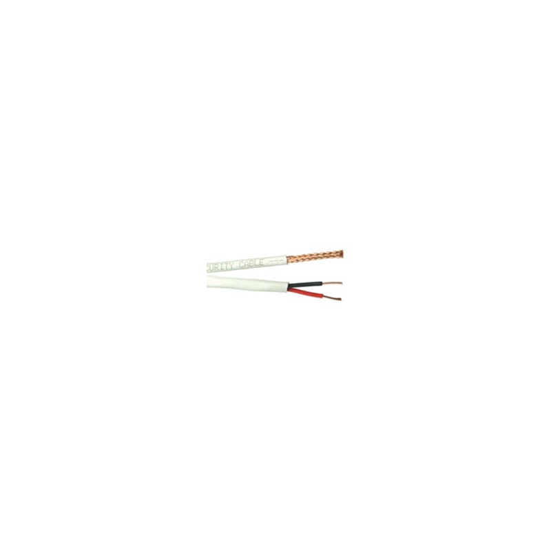 CABLE COAXIAL COMBI CCTV RG59 + 2x0.81 BLANC BOBINE 100m