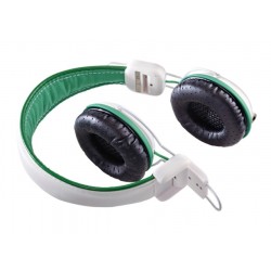 CASQUE SLIM CUIR ET COTON BLANC ET VERT